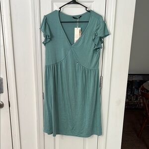 Casual Teal Midi Dress